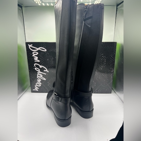 Sam Edelman Womens Paxten Black Leather Tall Riding Knee-High Boots Shoes NWT - Picture 2 of 8